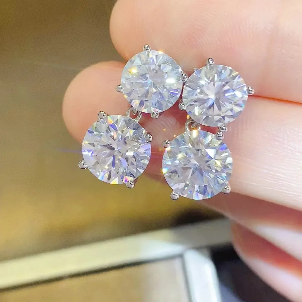 10 Carat Moissanite 925 Sterling Silver Earrings - VAleG