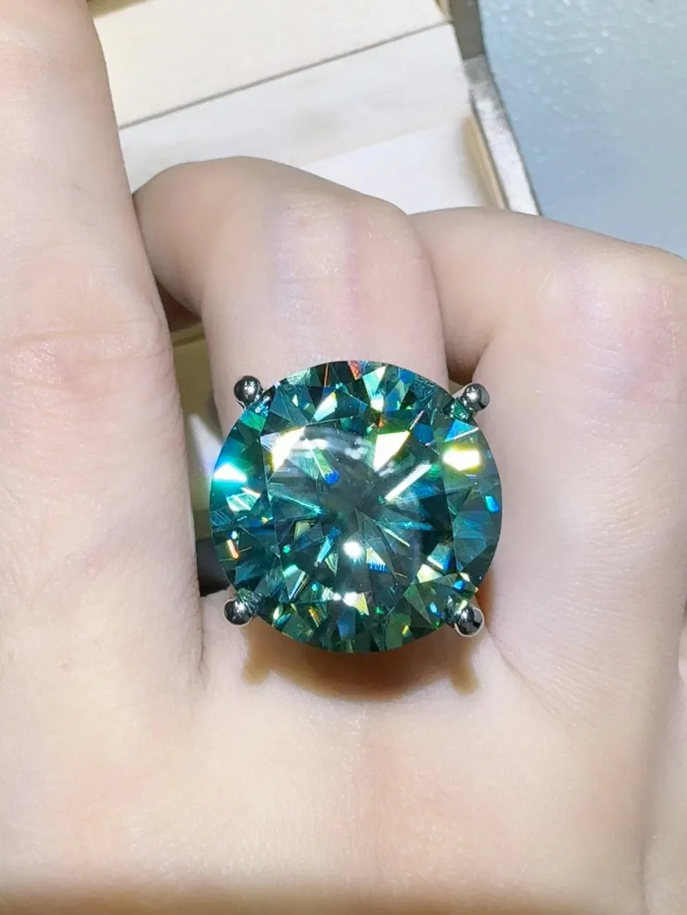 20 Carat Moissanite 925 Sterling Silver Ring - VAleG