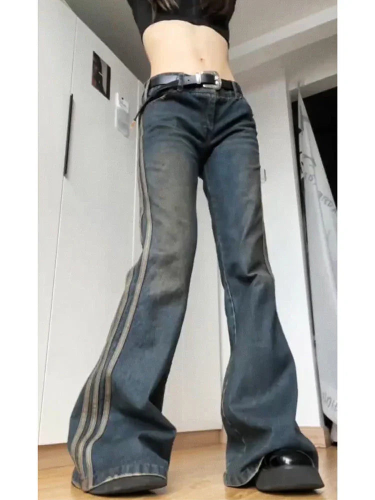 High Street Vintage Striped Jeans Woman - VAleG
