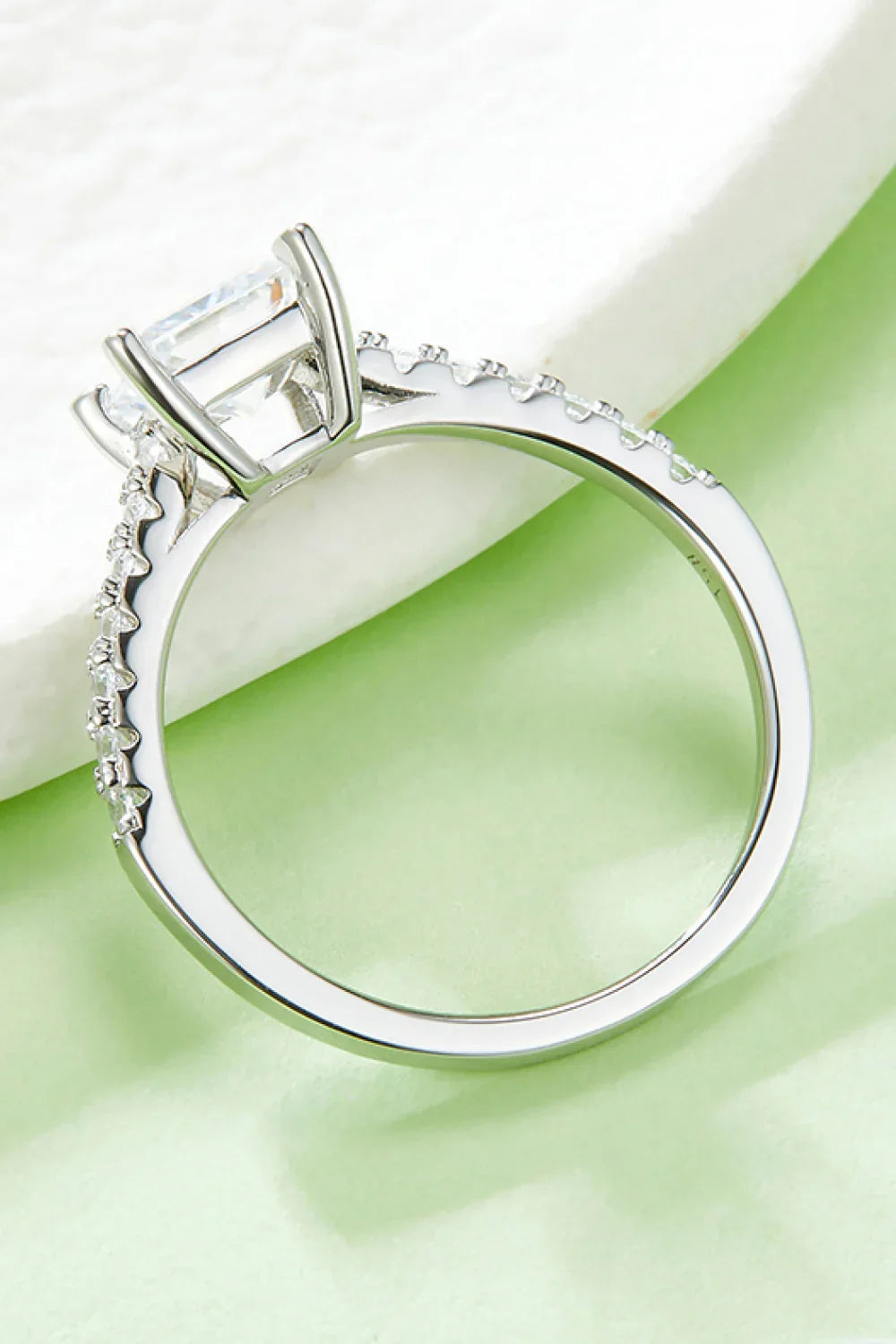 1.21 Carat Moissanite 925 Sterling Silver Side Stone Ring - VAleG