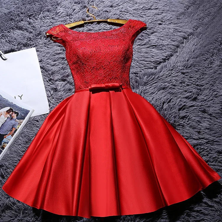 Bridesmaid Dress New Korean Version Of Girlfriends Dress Sister Group Party Dress Dress Slim Dress Red Toast Clothing - VAleG