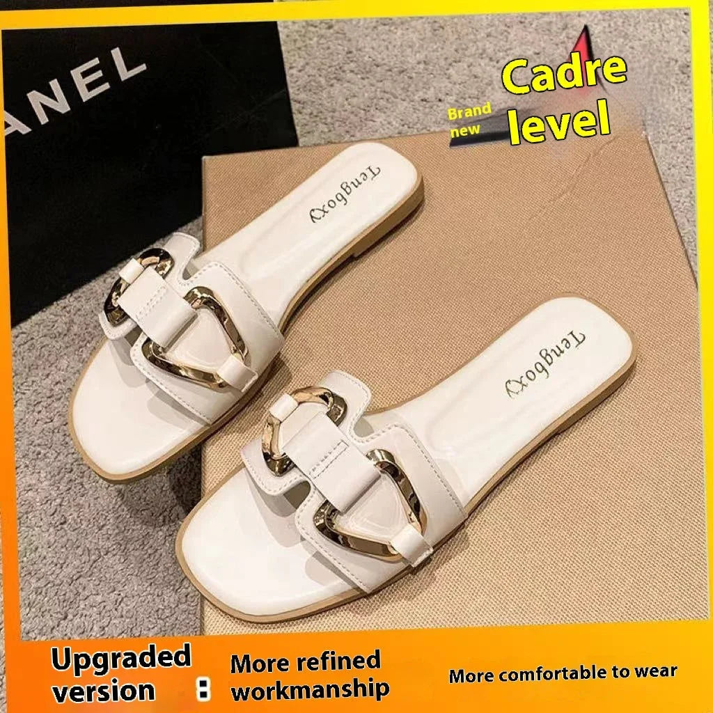 Flat Summer Slippers Women's Outer Wear - VAleG