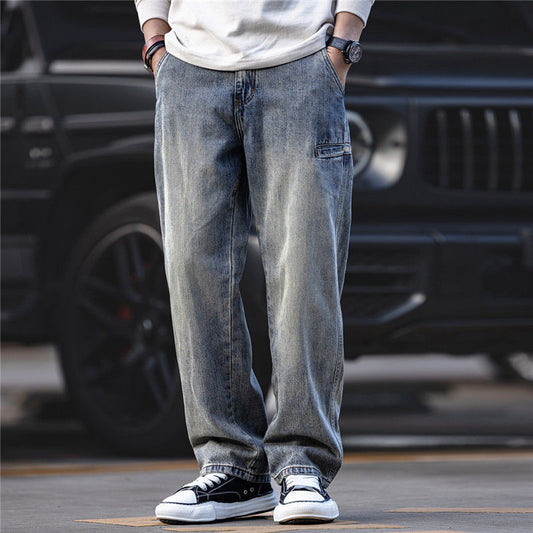 Men's Retro Simple Casual Wide-leg Pants VAleG
