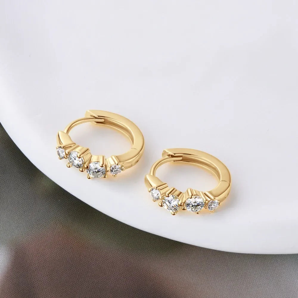 925 Sterling Silver Moissanite Huggie Earrings - VAleG