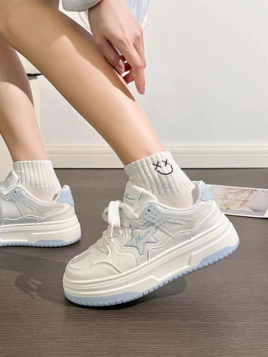 XINGX Platform White Shoes Women's Board Shoes - VAleG