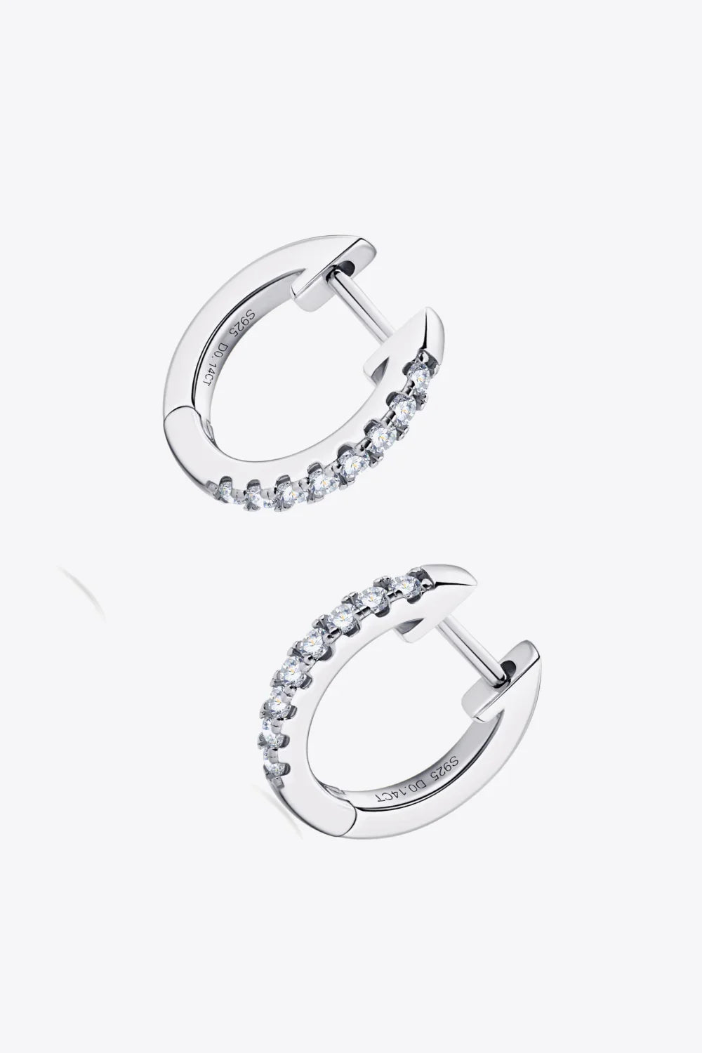 Moissanite 925 Sterling Silver Huggie Earrings - VAleG