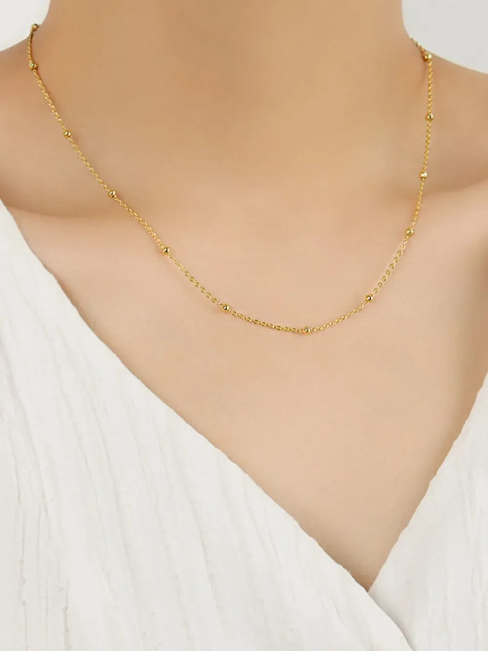 925 Sterling Silver Beaded Necklace - VAleG