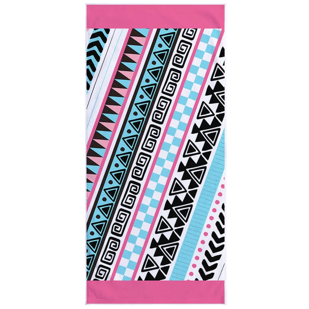 Microfiber Square Print Beach Towel - VAleG