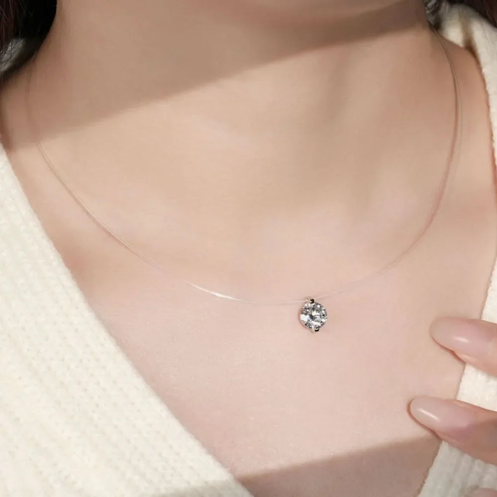 1 Carat Moissanite 925 Sterling Silver Necklace - VAleG