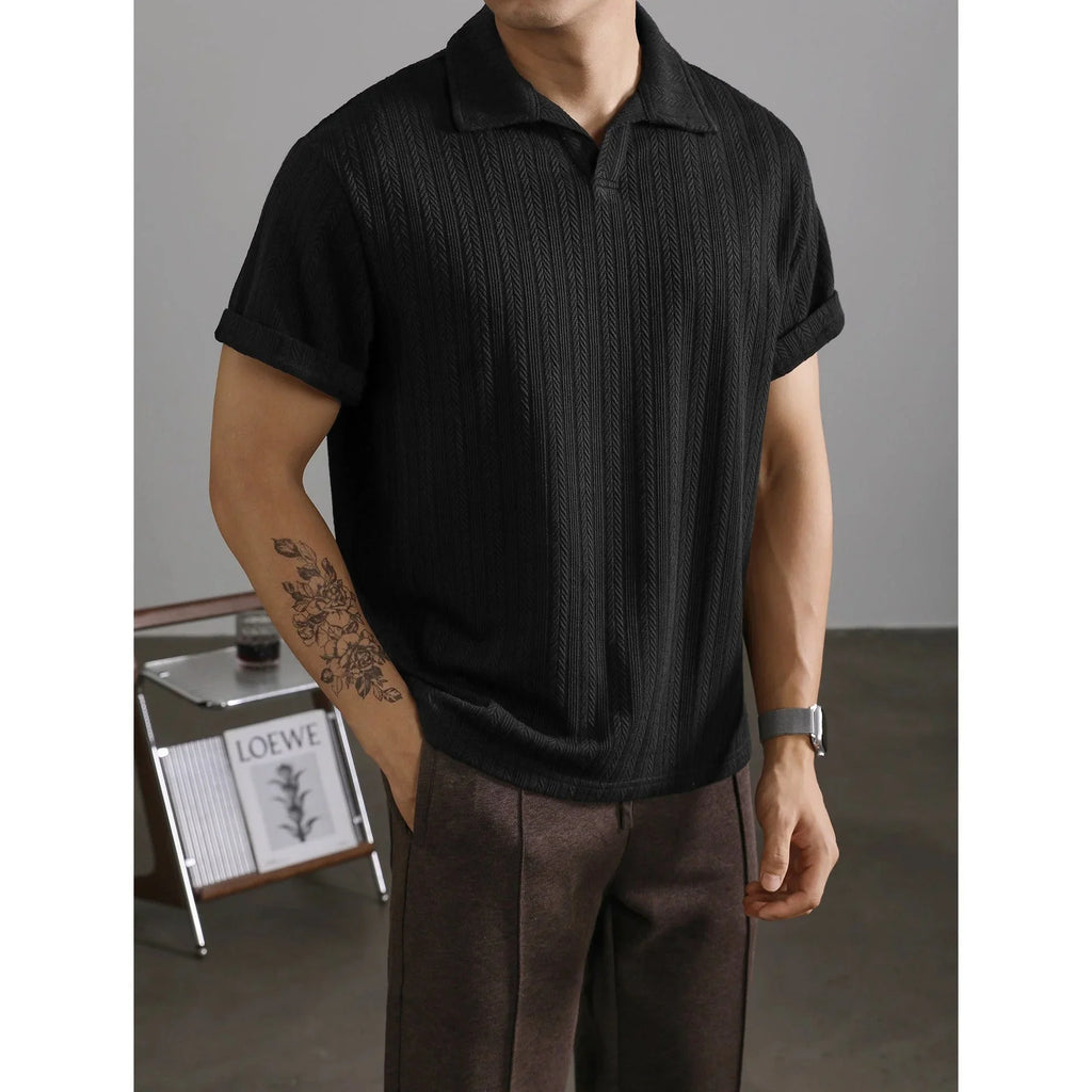 Wheat Woven Texture Summer Breathable Slim Fit Business - VAleG