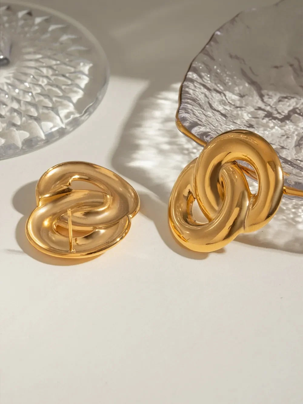 18K Gold-Plated Stainless Steel Knotted Earrings - VAleG
