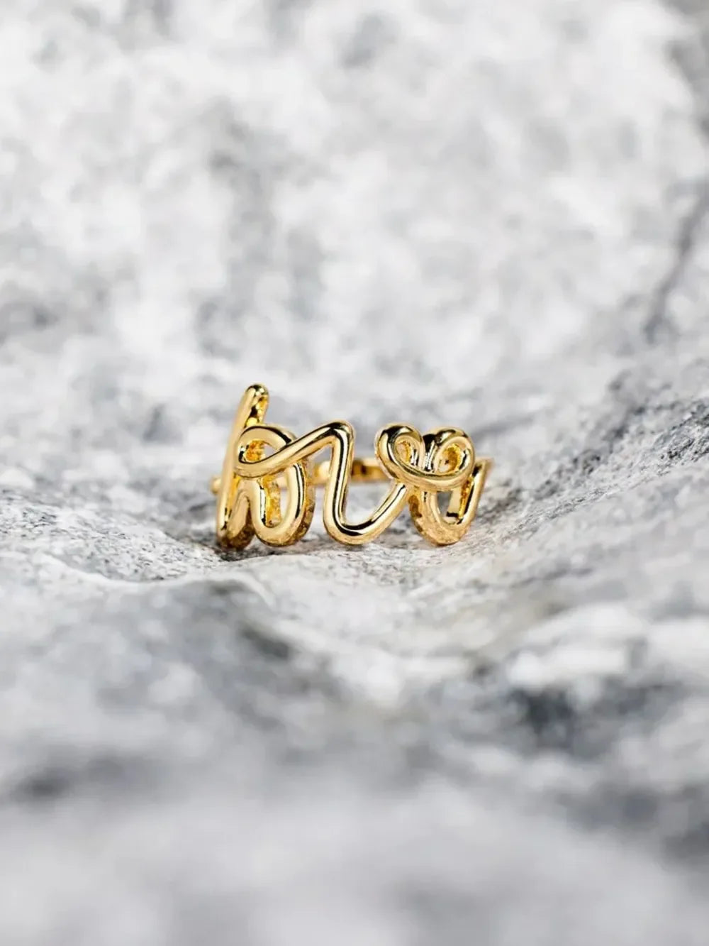 LOVE 18K Gold-Plated 925 Sterling Silver Ring - VAleG