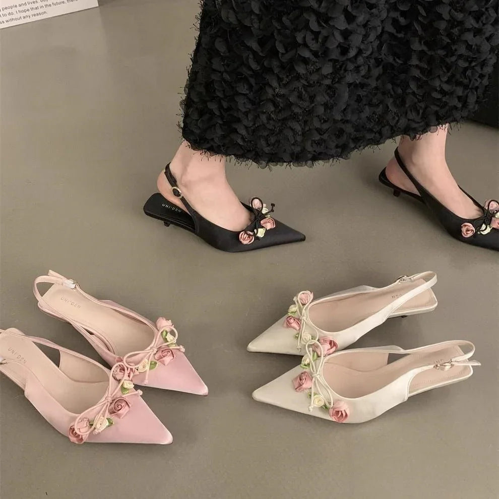 French Style Elegant Sandals With Skirt High Heels - VAleG