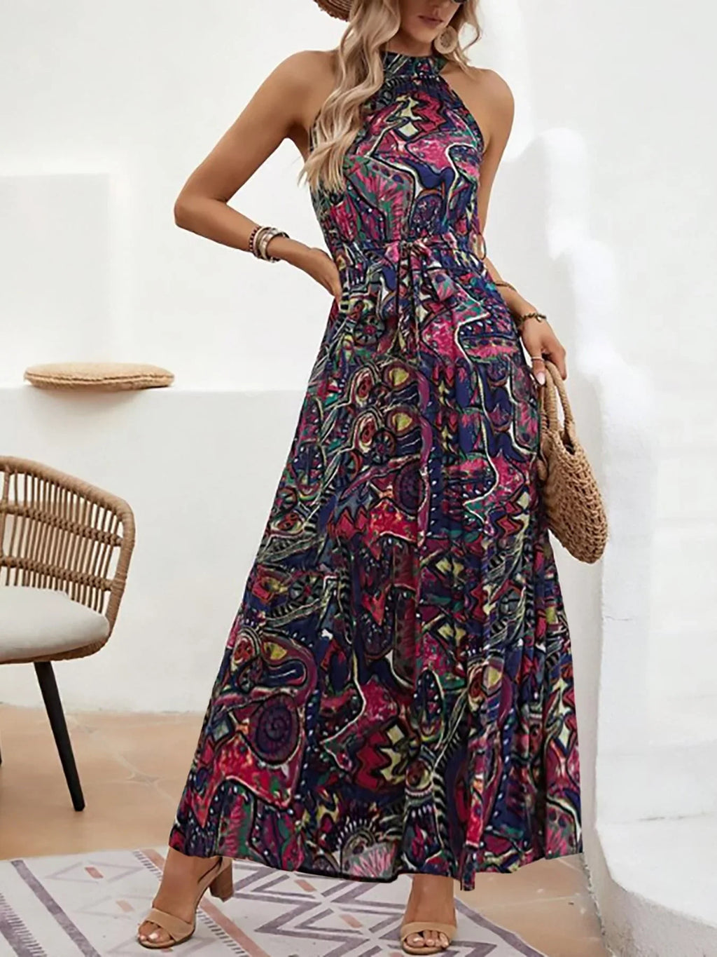 Bohemian Retro Halter Dress Women - VAleG