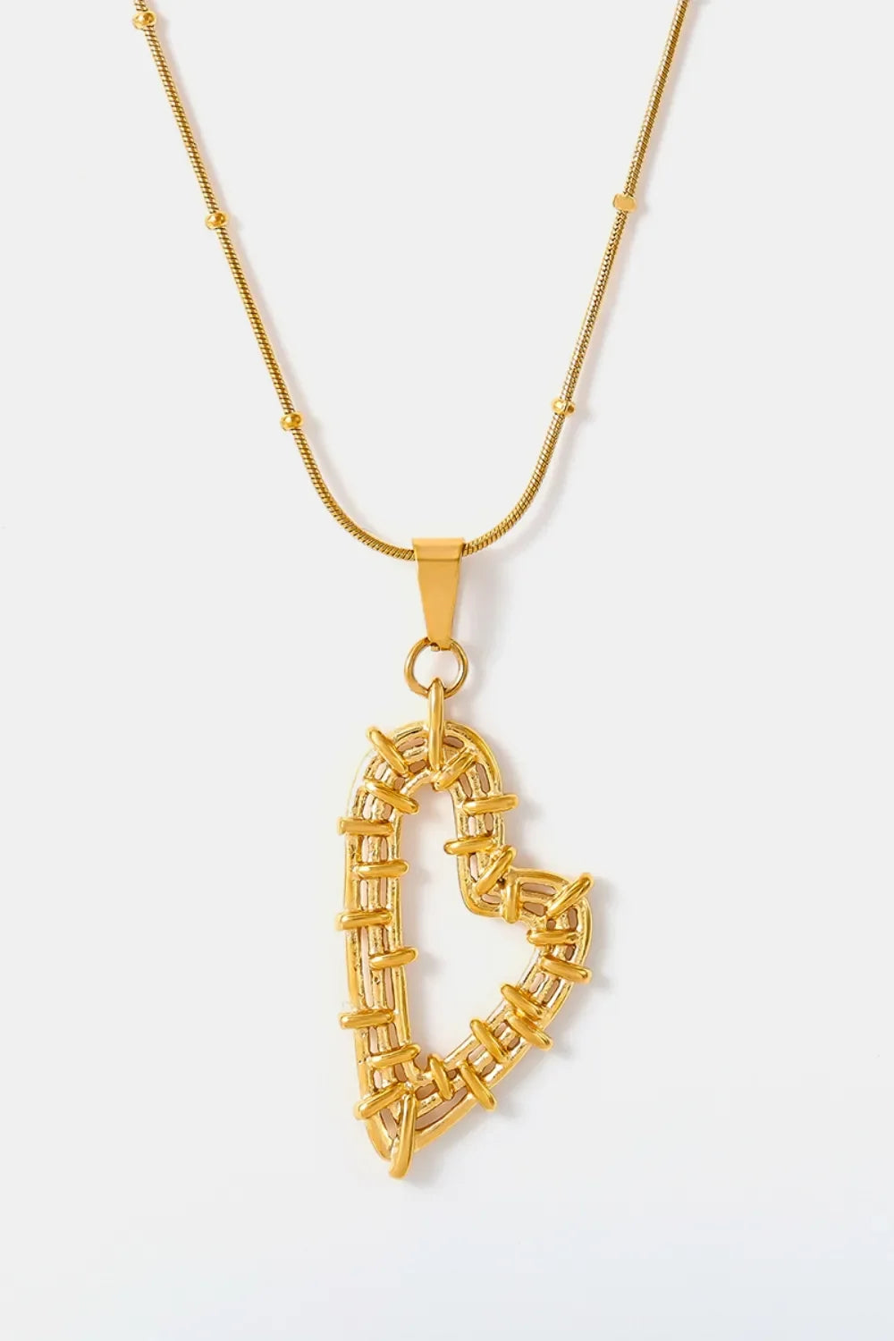 Stainless Steel Heart Earrings and Necklace Set - VAleG
