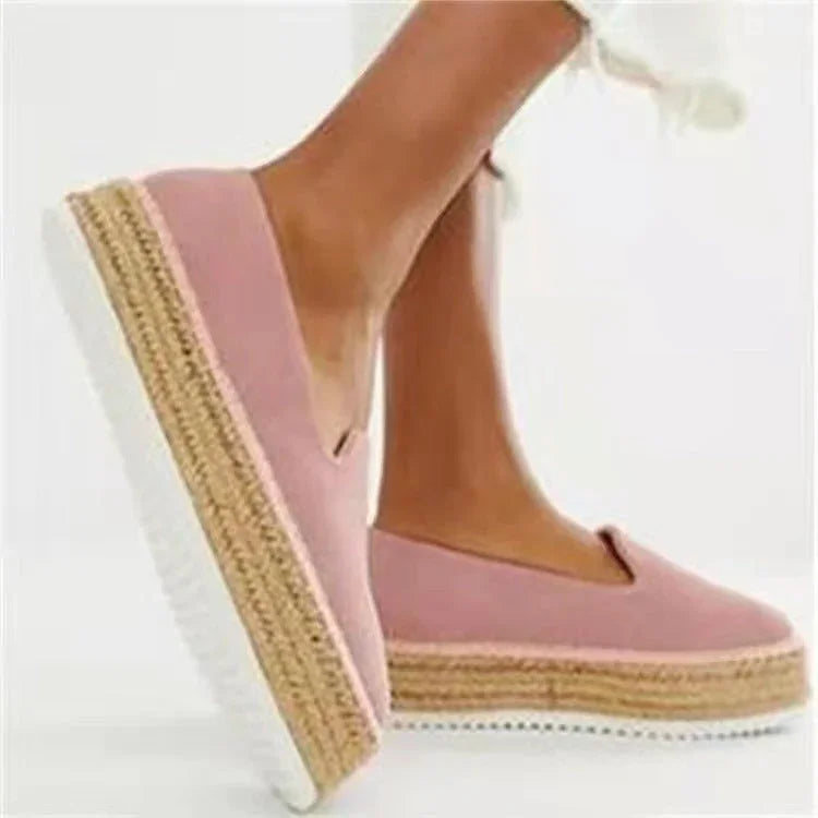 Hemp Rope Woven Women's Shoes Plus Size Platform Casual Pumps - VAleG