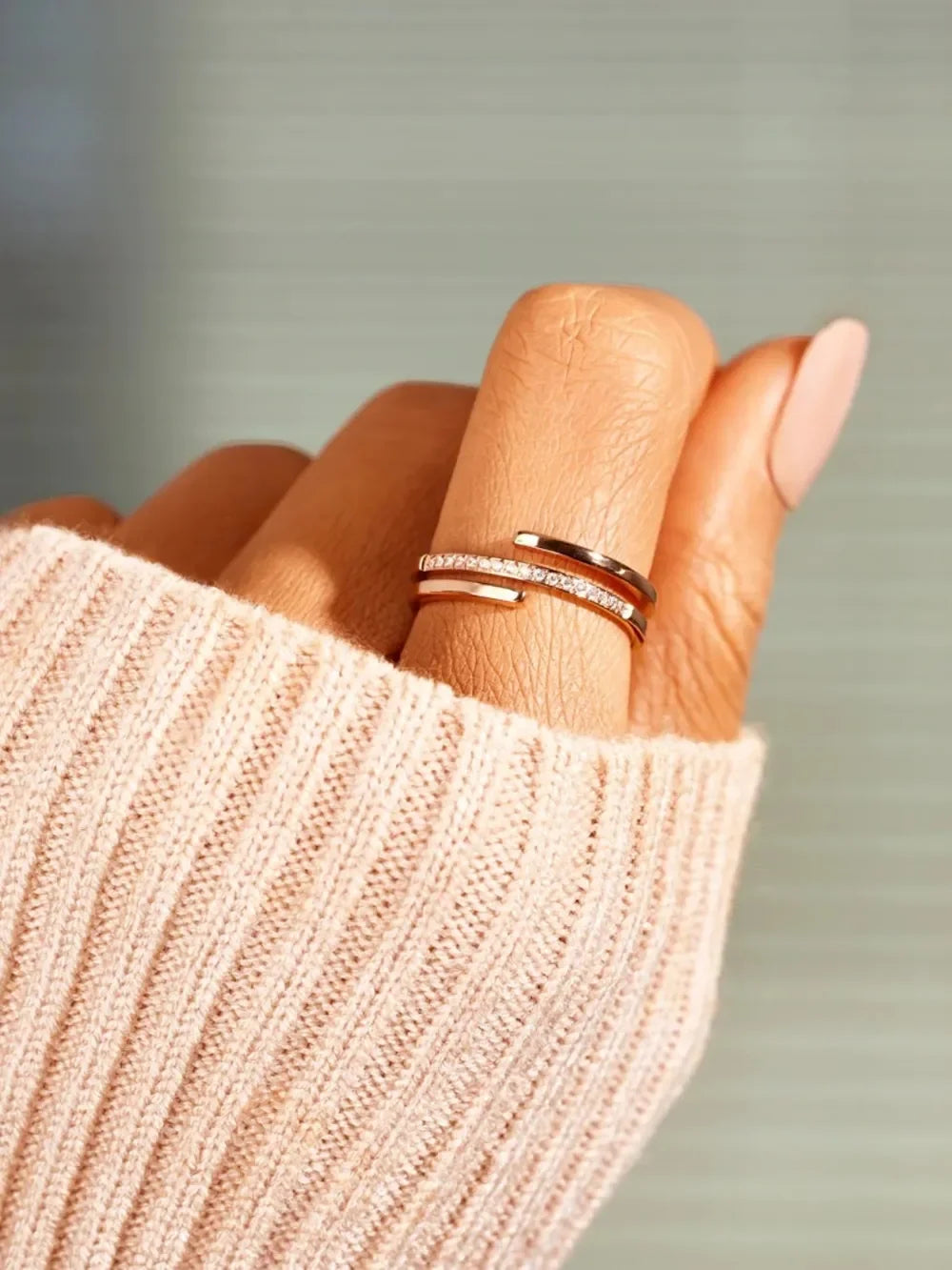 925 Sterling Silver Inlaid Zircon Ring - VAleG