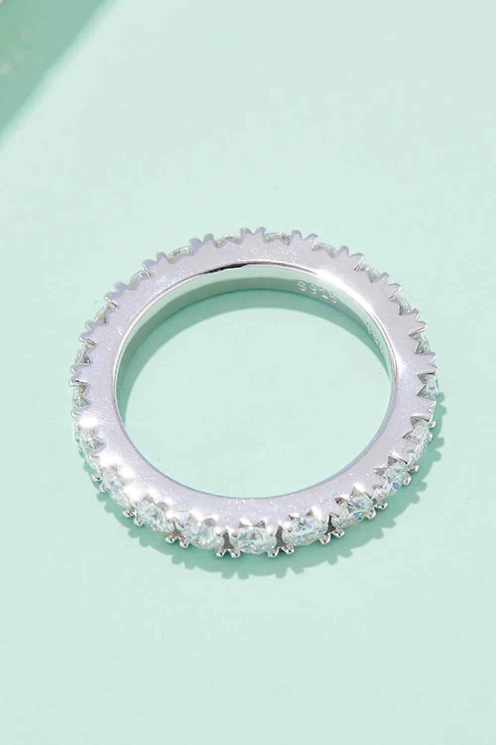 2.3 Carat Moissanite 925 Sterling Silver Eternity Ring - VAleG