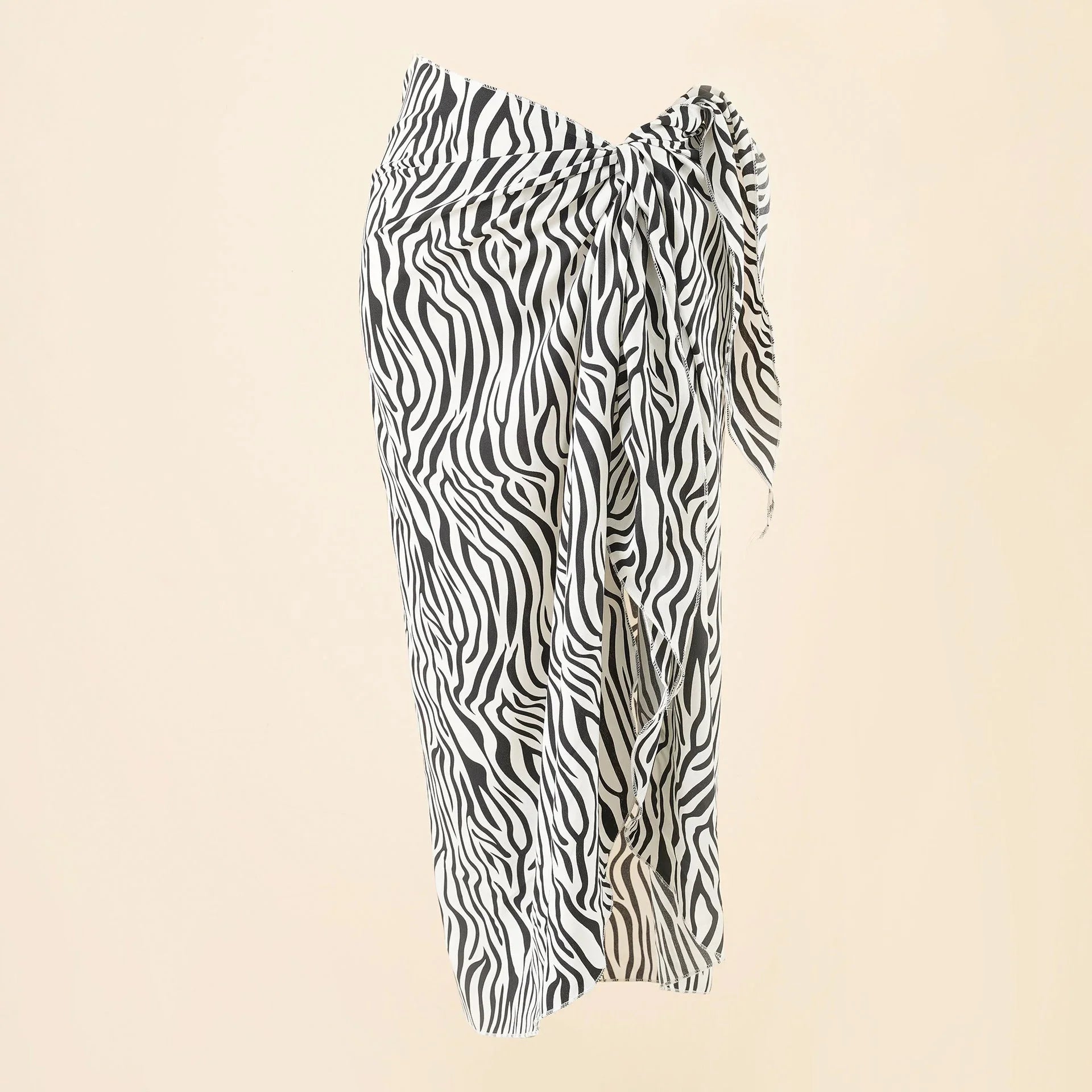 Leopard Beach Resort Chiffon Print Tie-Dye Tie Beach Wrap Dress - VAleG