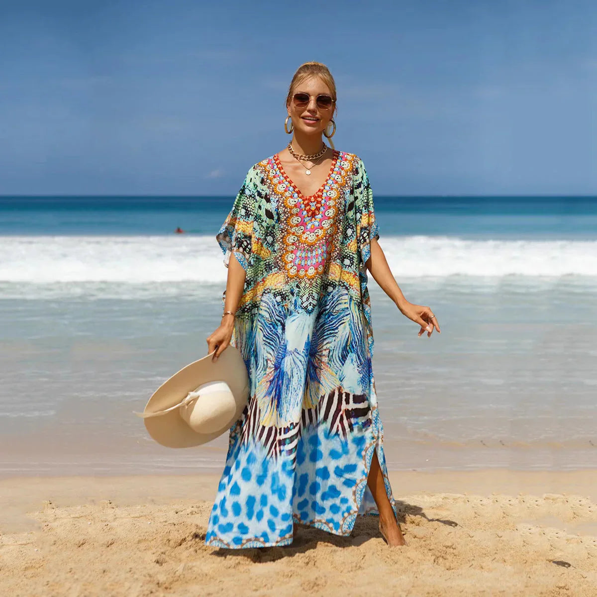 19 Colors Beach Cover-up Bohemian Beach Dress Plus Size - VAleG