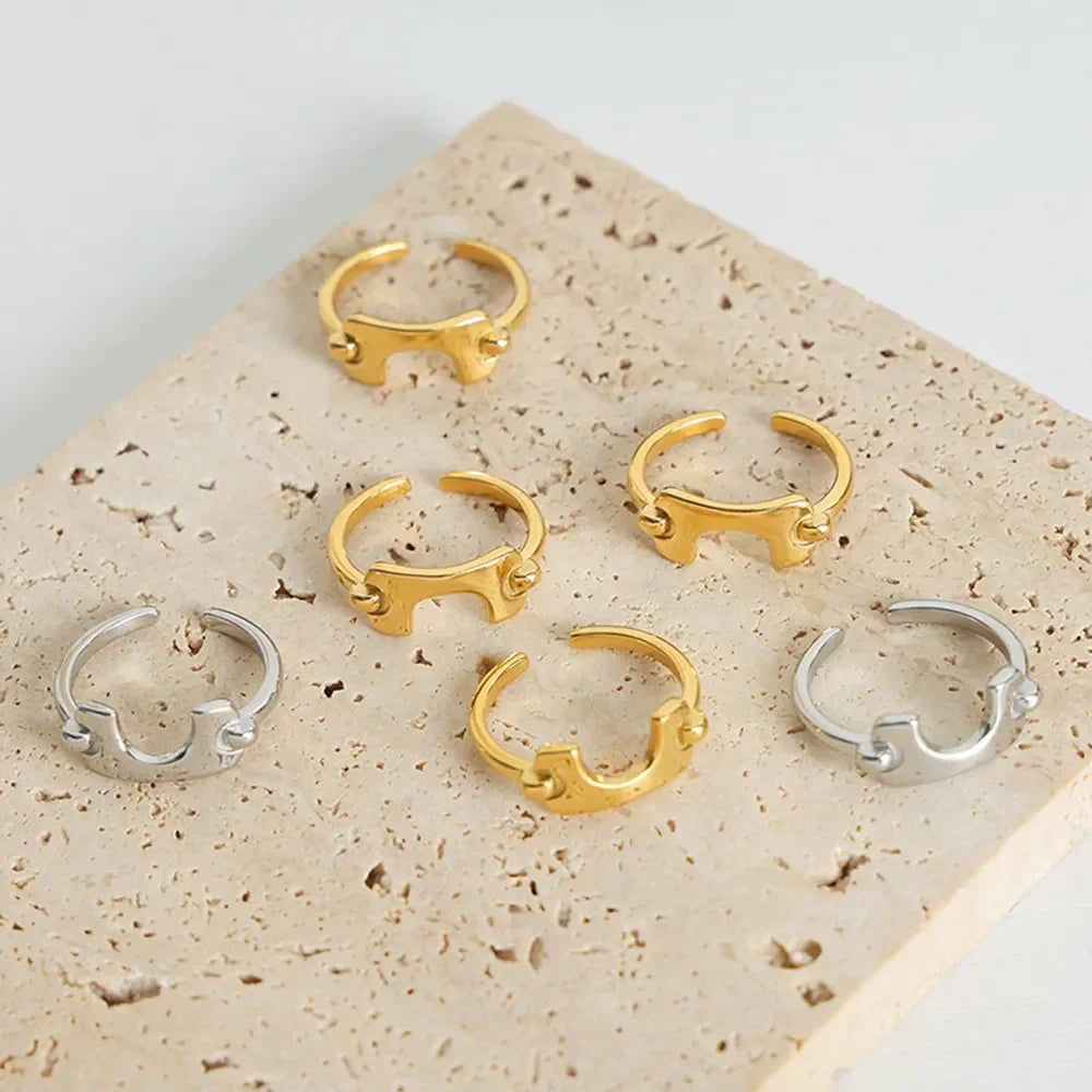 18K Gold-Plated Irregular Open Ring - VAleG