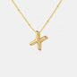 Gold-Plated Bubble Initial Necklace - VAleG
