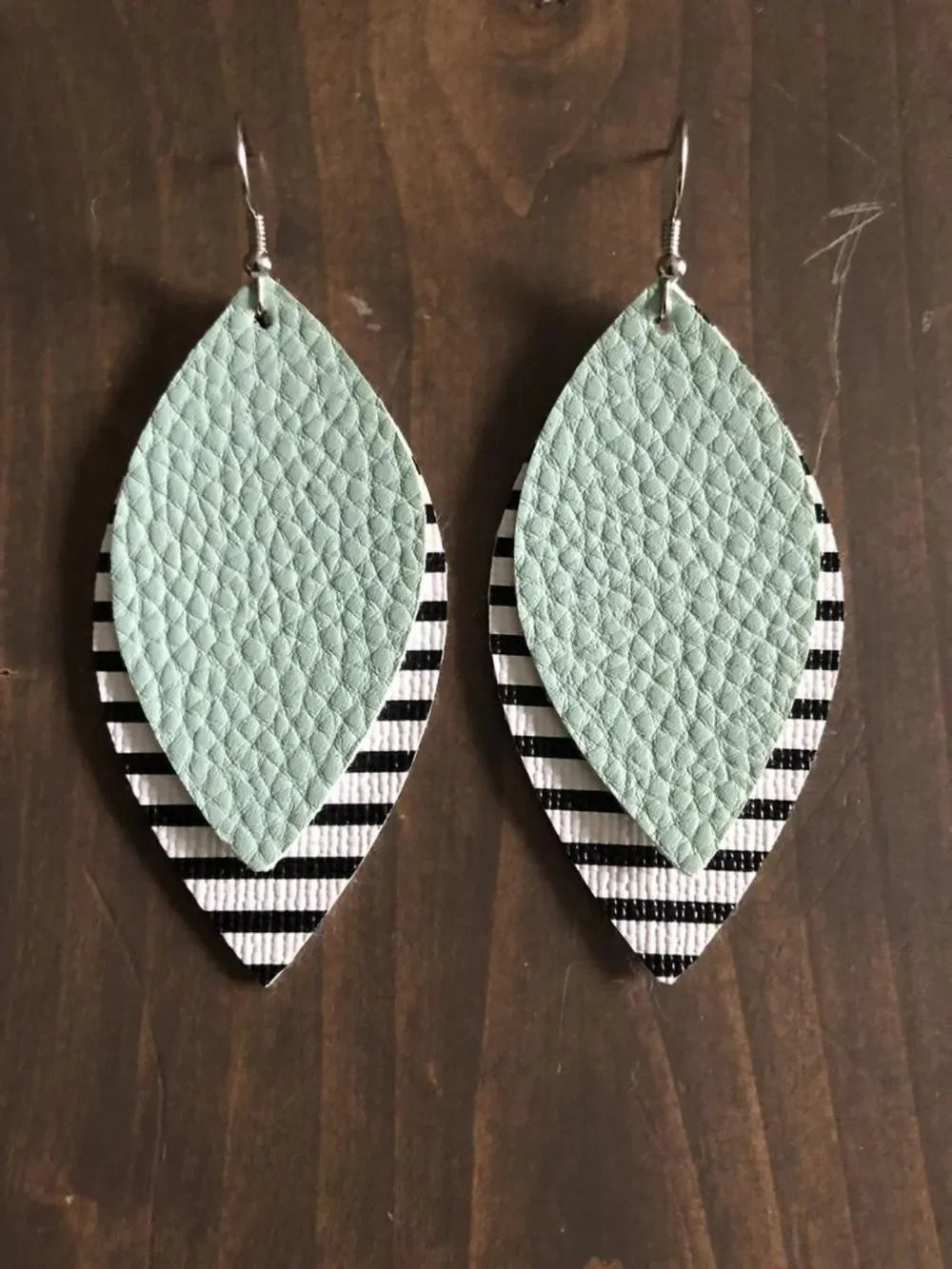 PU Leather Leaf Dangle Earrings - VAleG