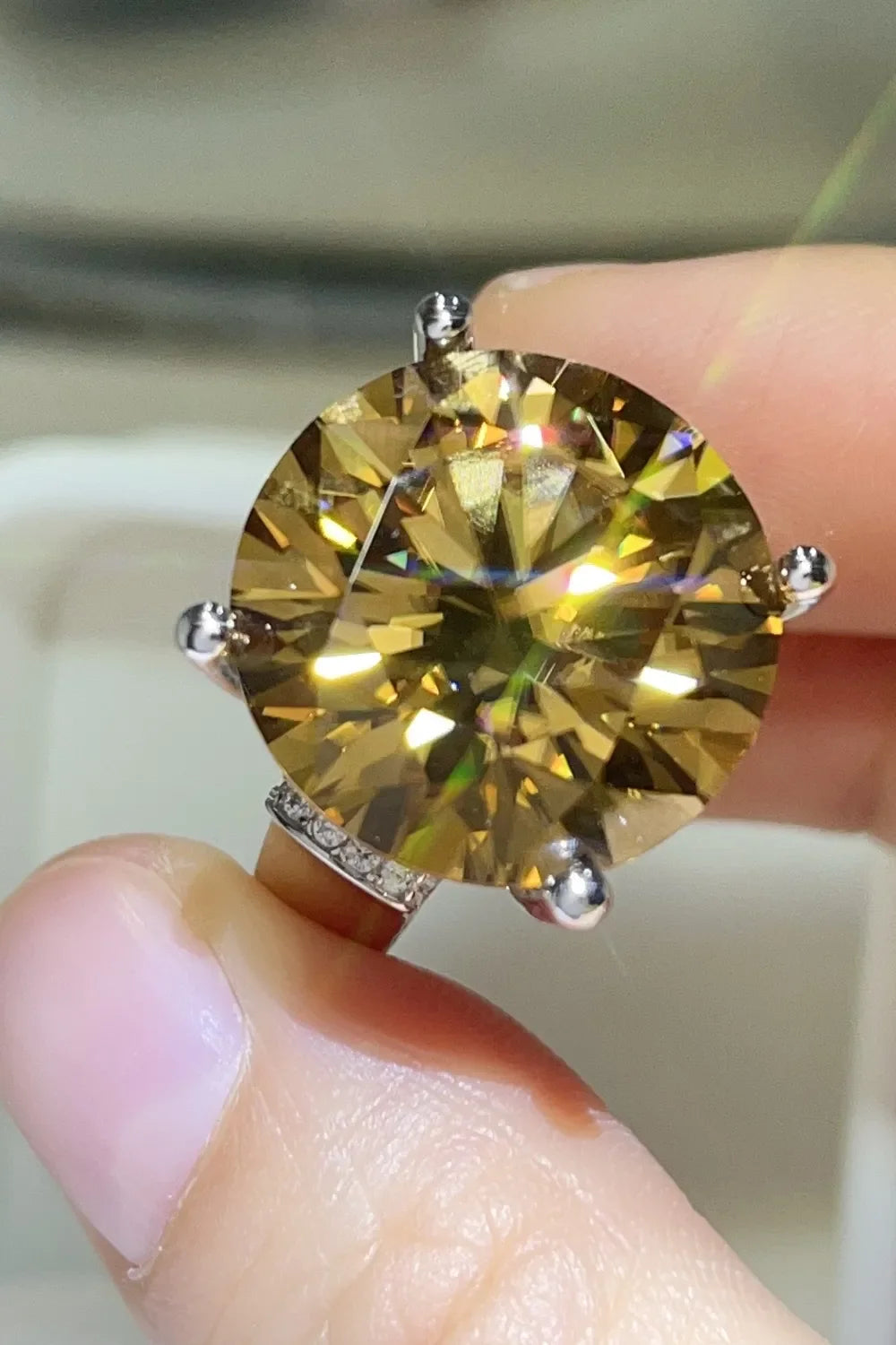 20 Carat Moissanite 925 Sterling Silver Ring - VAleG