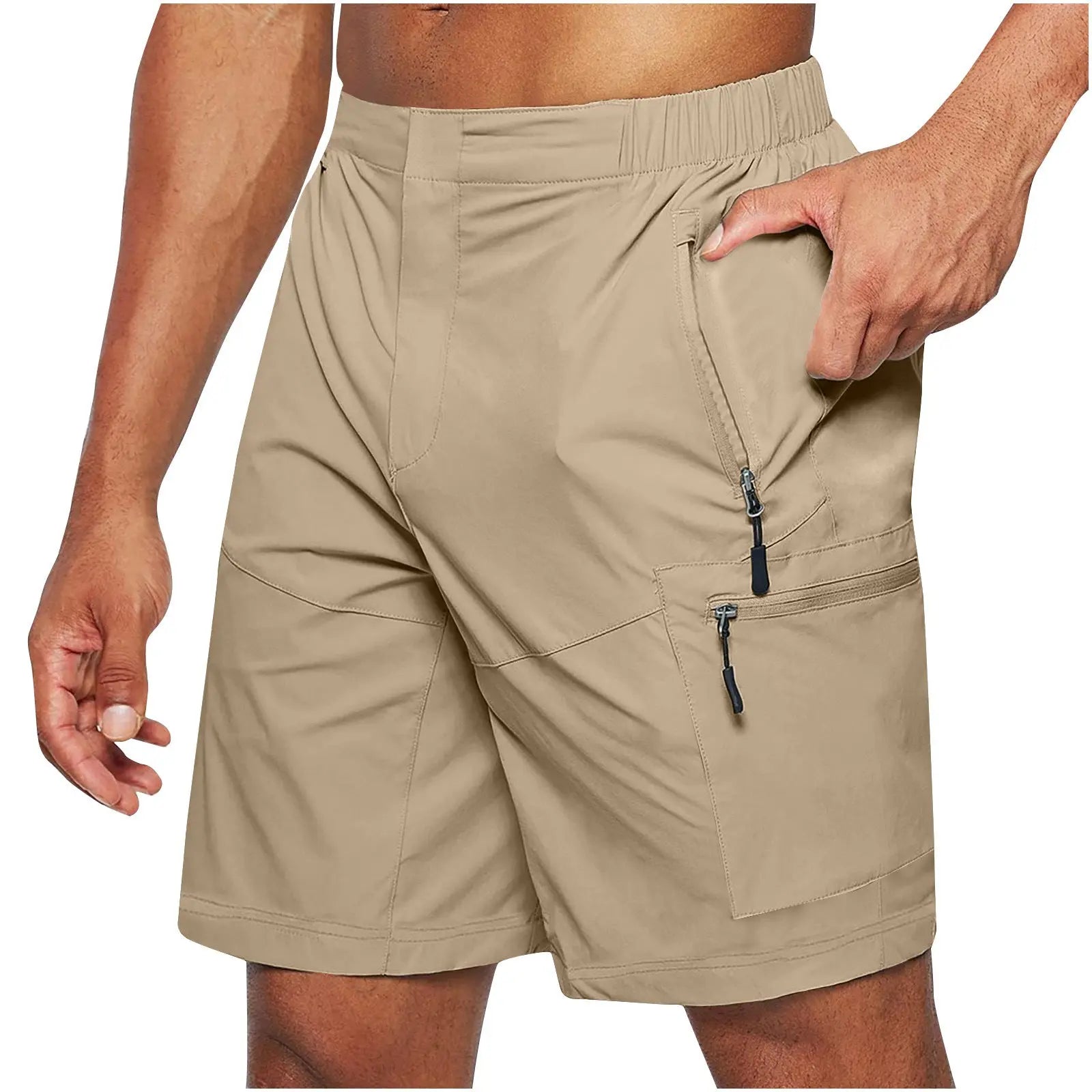 Pantaloncini estivi casual da uomo con elastico in vita, vestibilità comoda, alla moda, lunghi fino al ginocchio, a gamba dritta VAleG