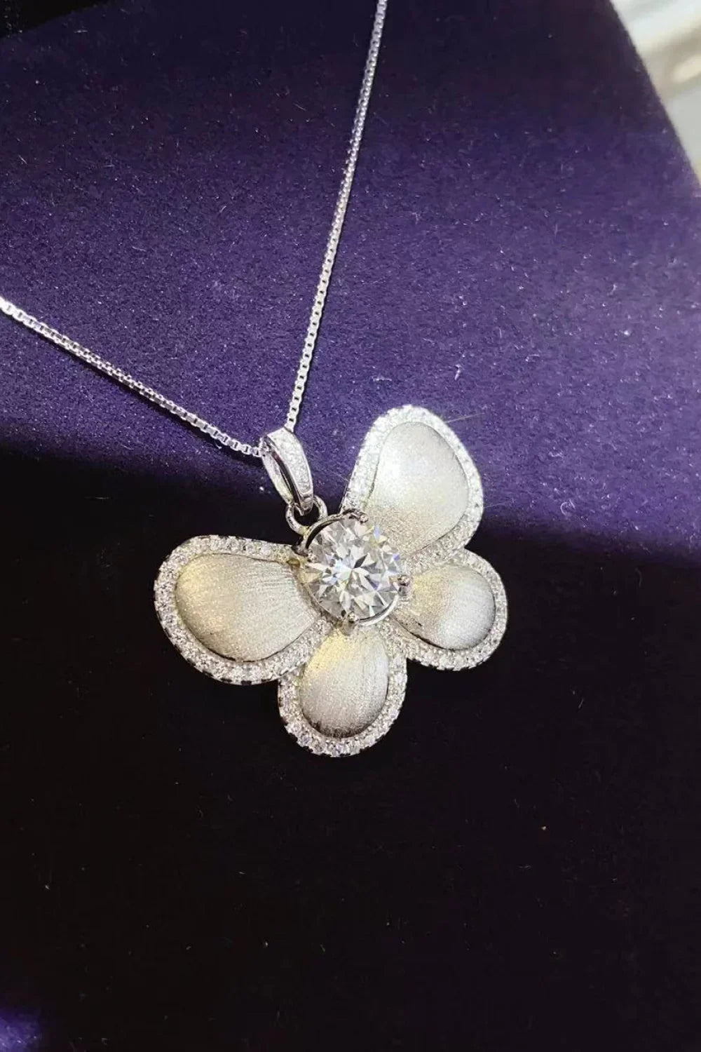 1 Carat Moissanite Butterfly Pendant Necklace - VAleG