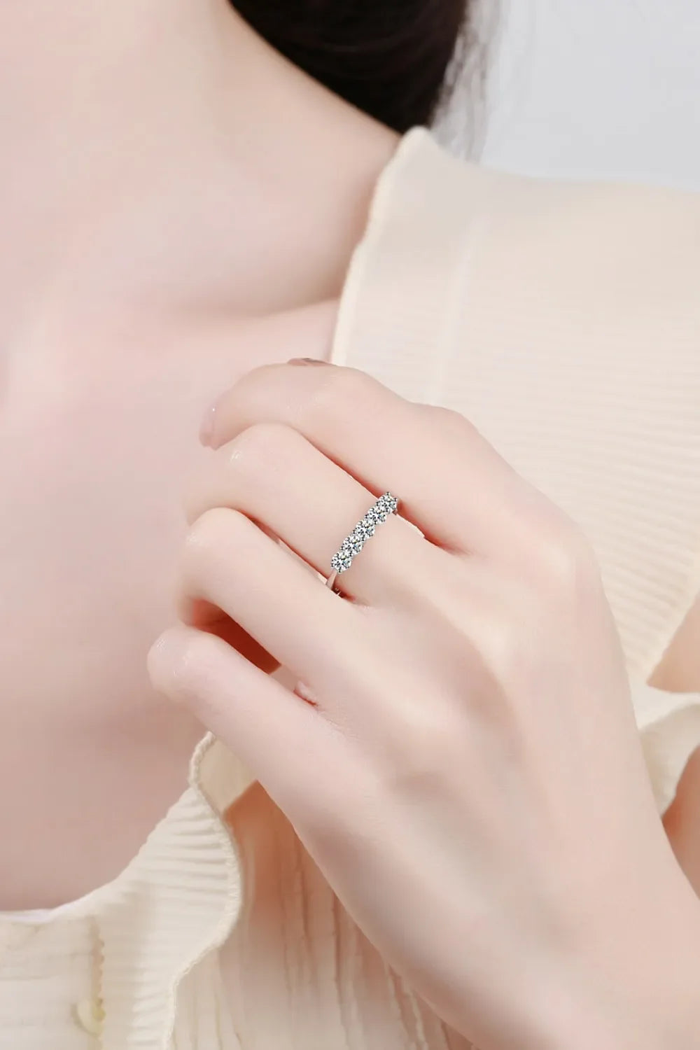925 Sterling Silver Moissanite Ring - VAleG