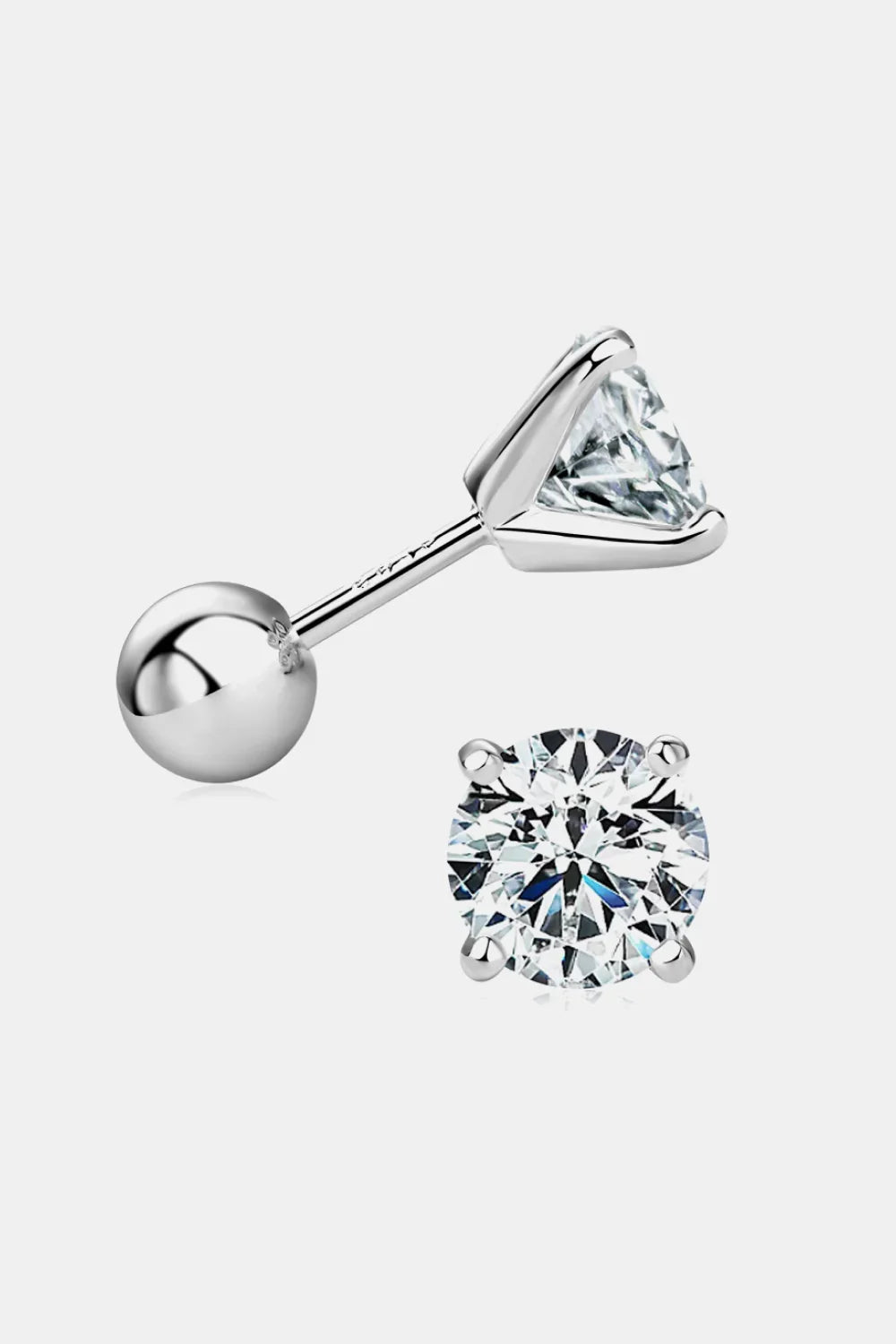 2 Carat Moissanite 925 Sterling Silver Stud Earrings - VAleG