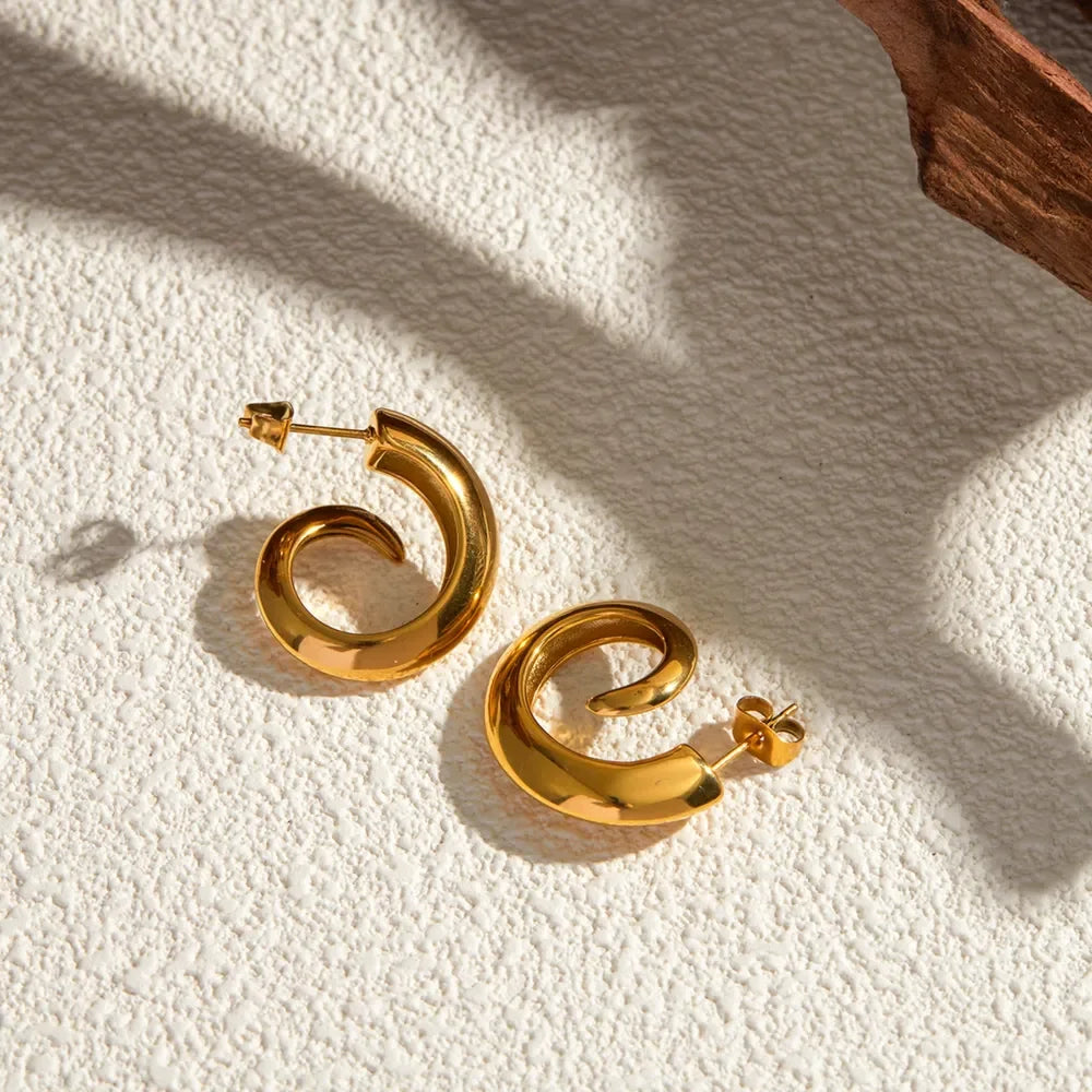 18K Gold-Plated Stainless Steel Earrings - VAleG