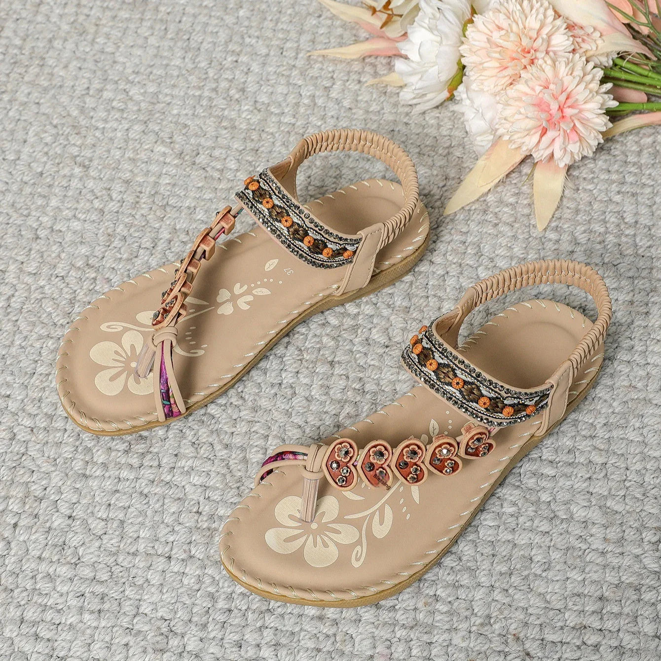 Women's Bohemian Stylish Beach Flat Sandals - VAleG