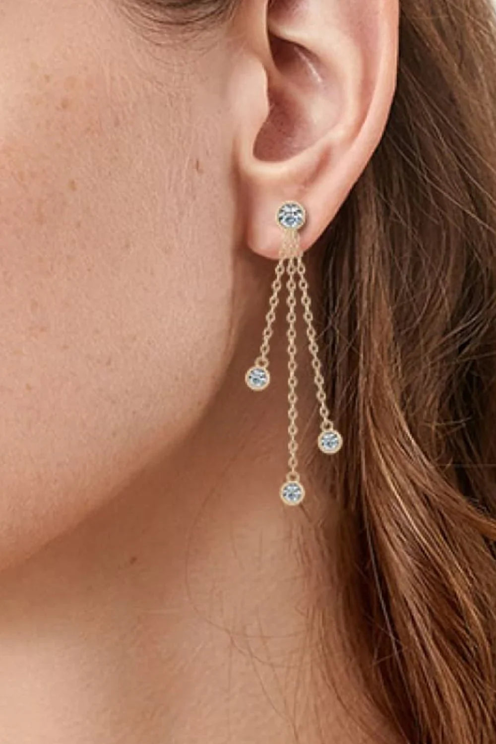 1.2 Carat Moissanite Layered Chain Earrings - VAleG