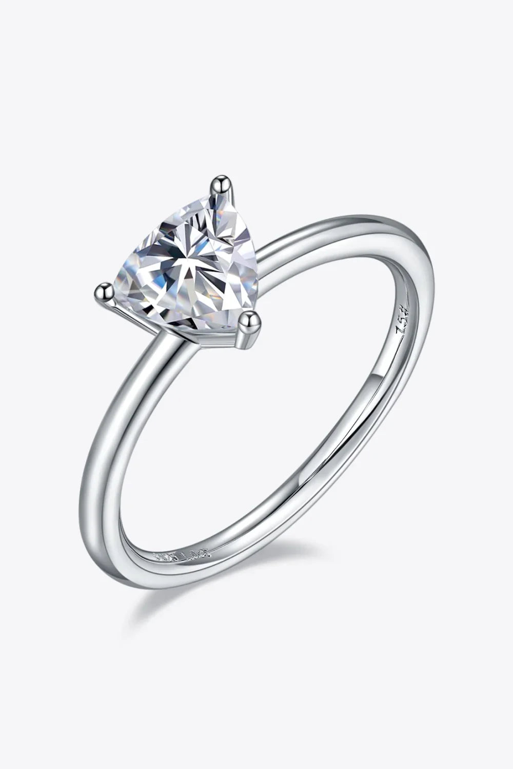 1 Carat Moissanite 925 Sterling Silver Solitaire Ring - VAleG