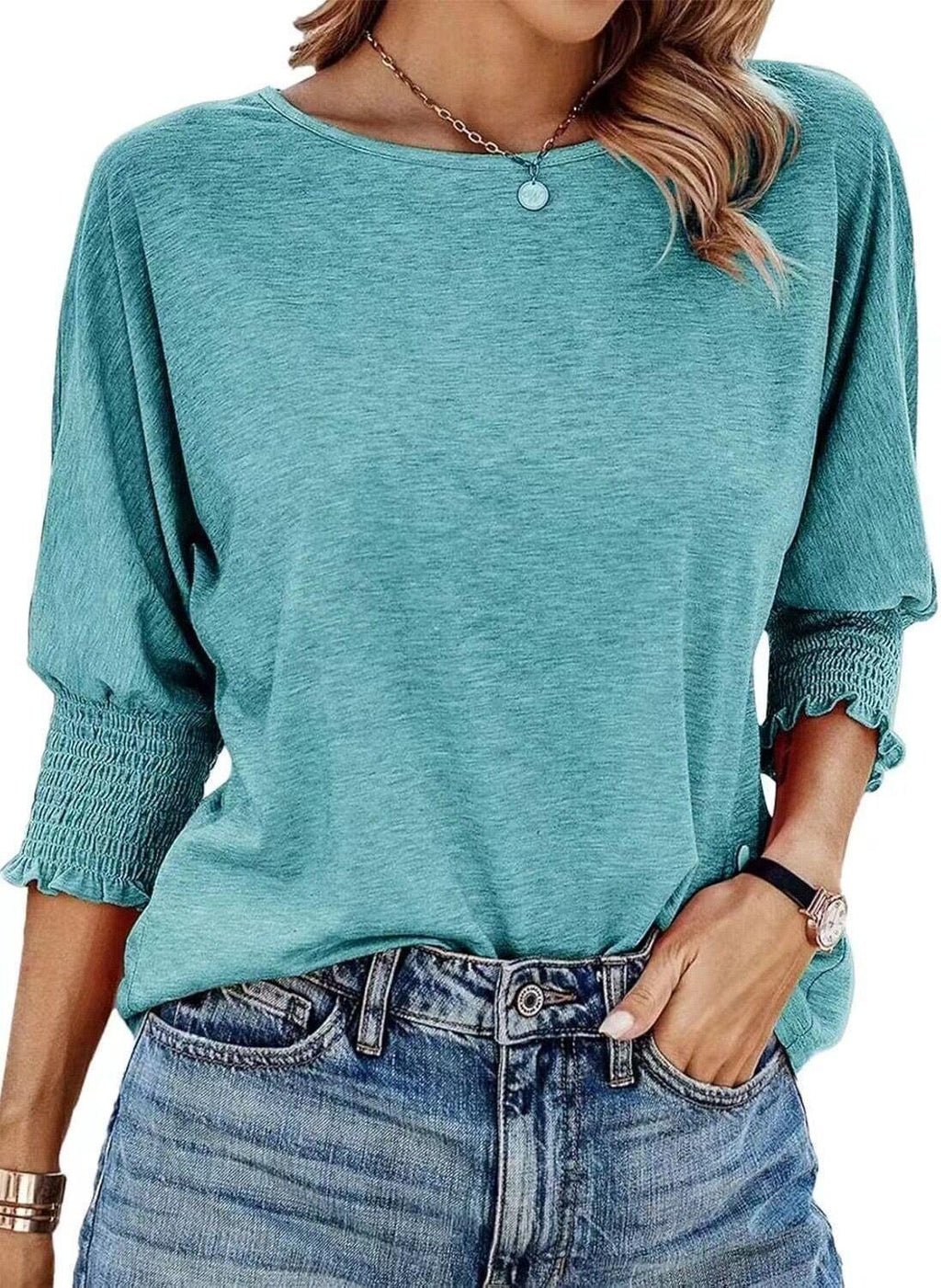 Women's Stylish Loose Round Neck T-shirt - VAleG
