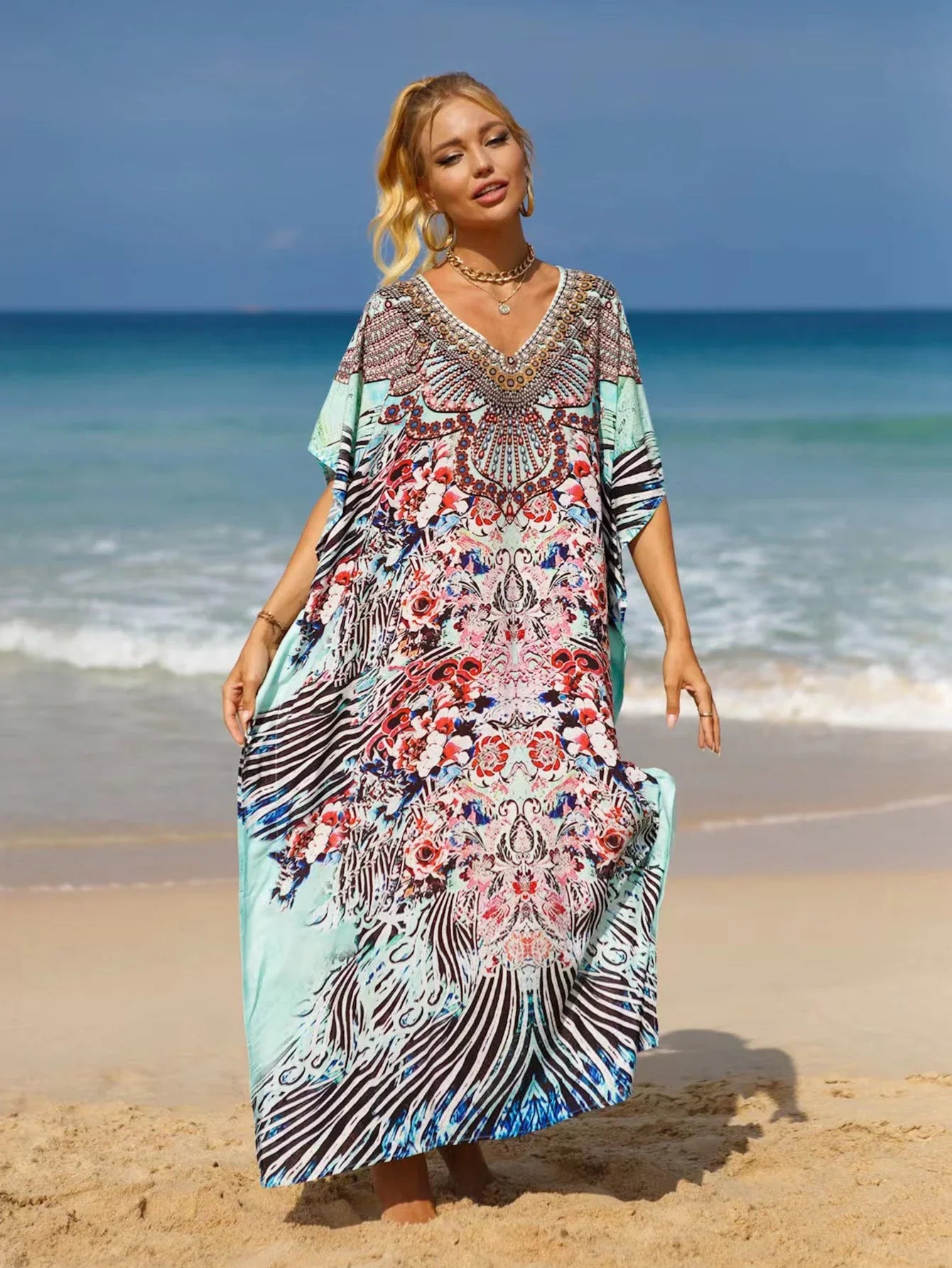 19 Colors Beach Cover-up Bohemian Beach Dress Plus Size - VAleG