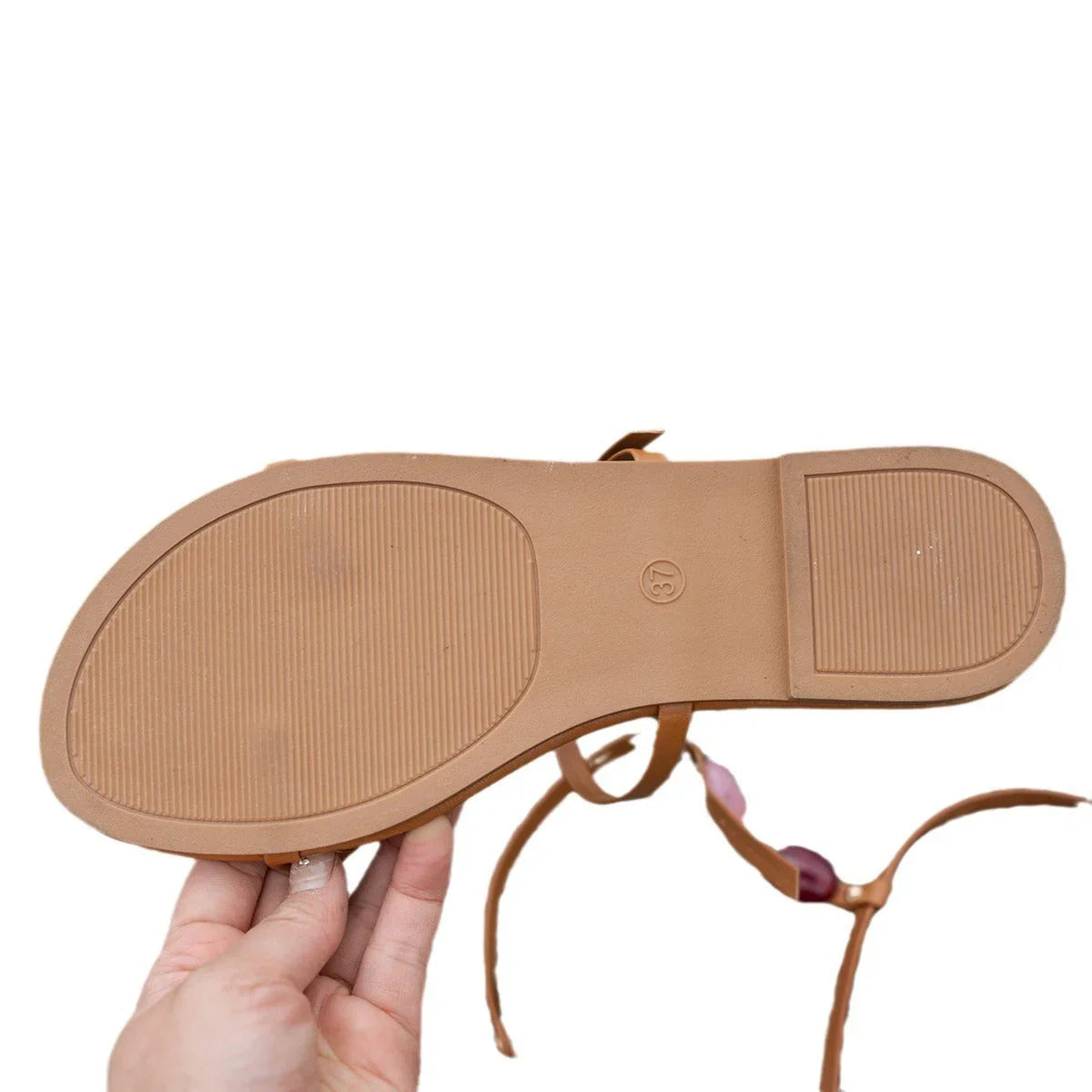 Flat Round Head Beach Holiday Sandals - VAleG