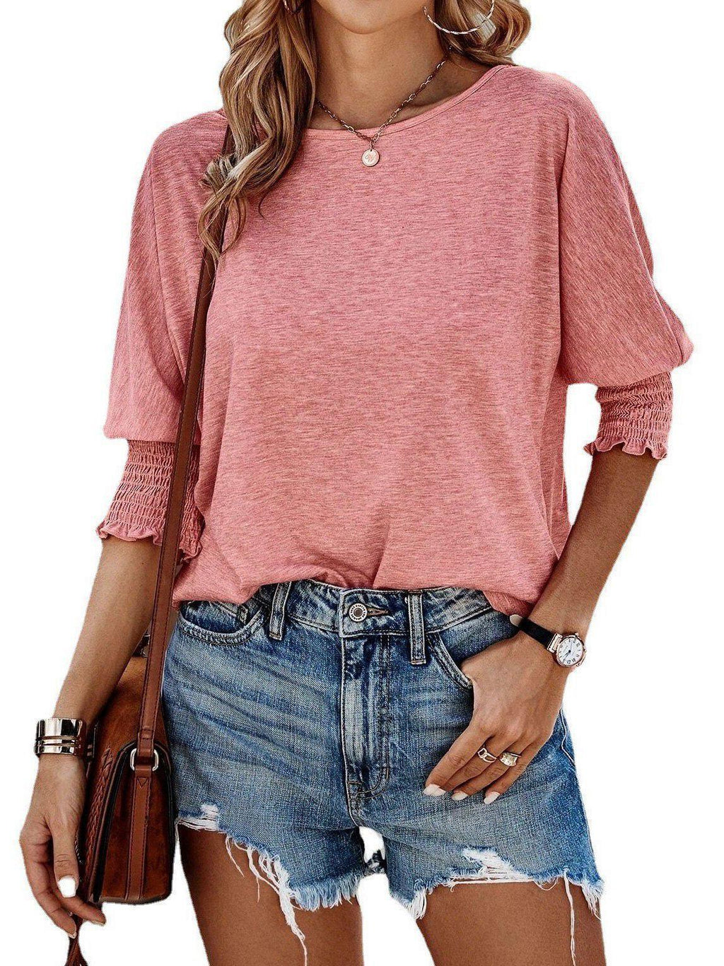 Women's Stylish Loose Round Neck T-shirt - VAleG