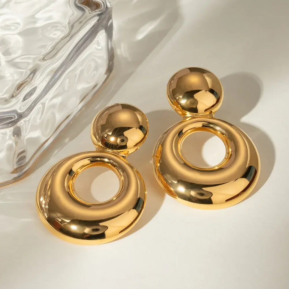 18K Gold-Plated Cutout Earrings - VAleG