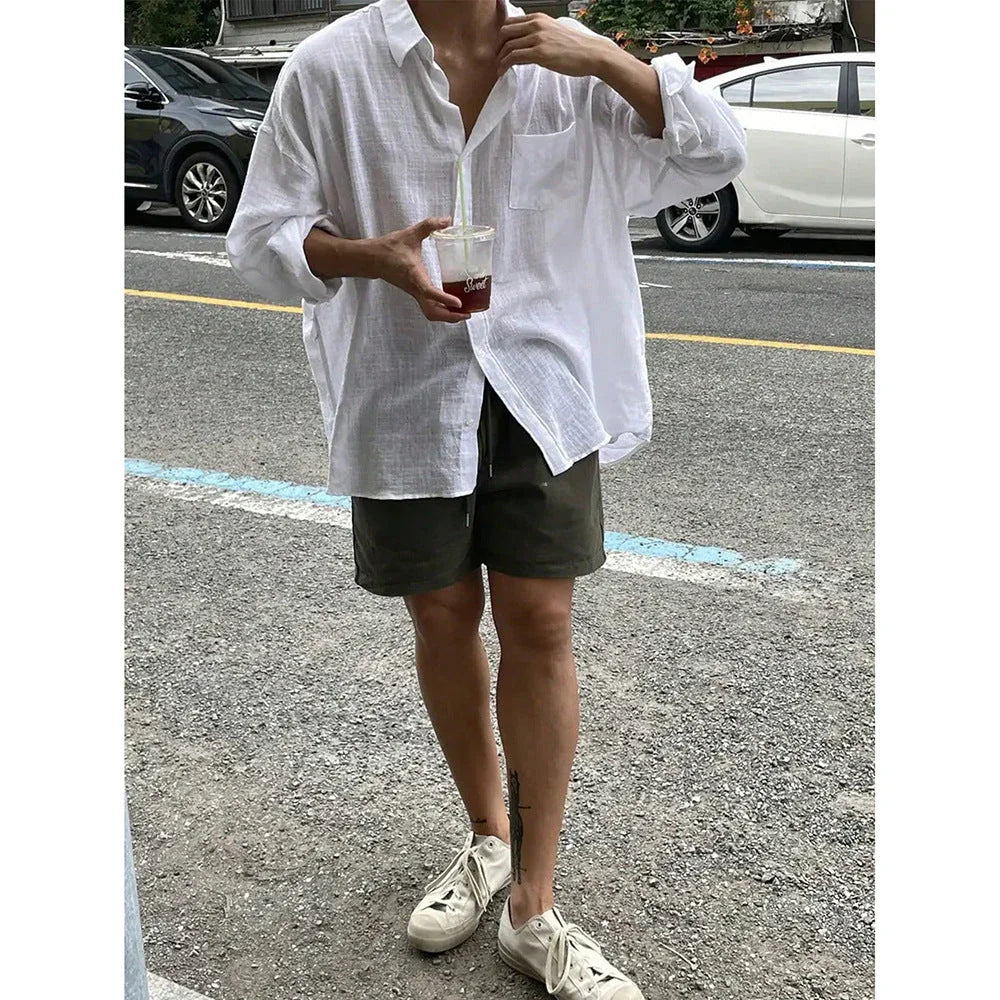 Korean Style Breathable Long Sleeves Shirt - VAleG