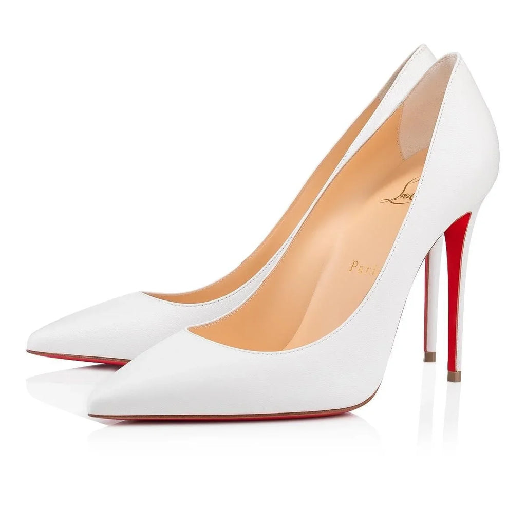 Black Patent Leather Red Bottom Thin Heel Shoes - VAleG