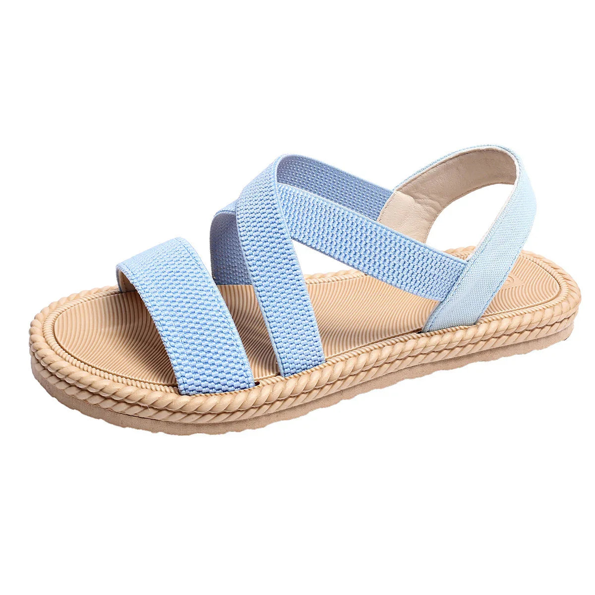Women's Elastic Band Casual Student Plus Size Beach Roman Sandals - VAleG