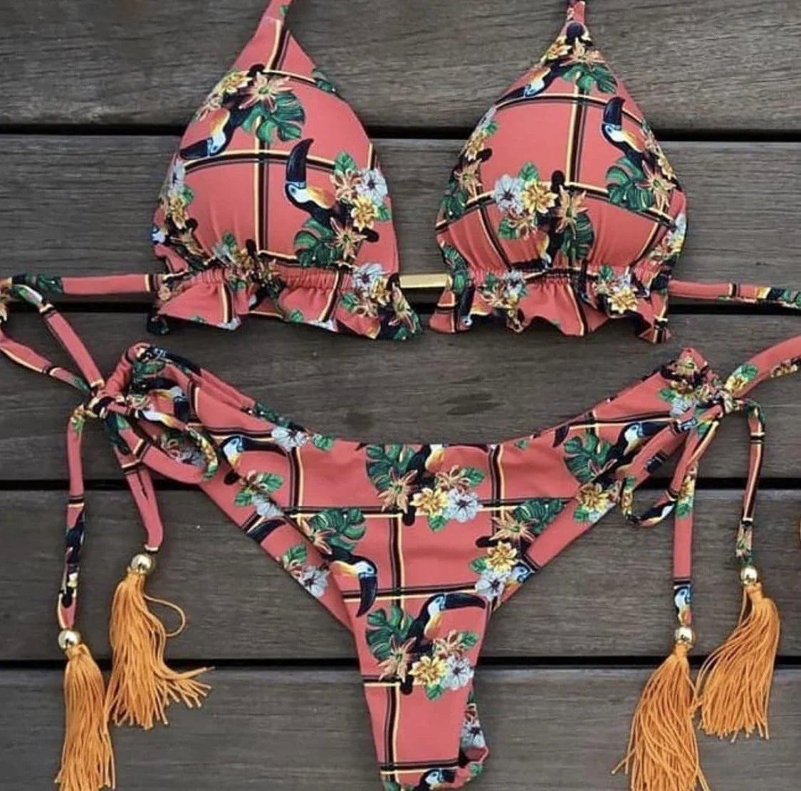 Women's Beach Split Printed Swimsuit - VAleG