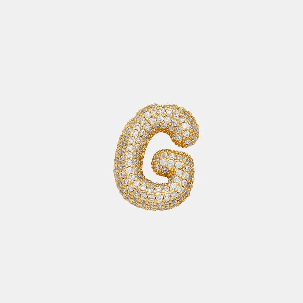 Inlaid Zircon Bubble Initial Necklace - VAleG