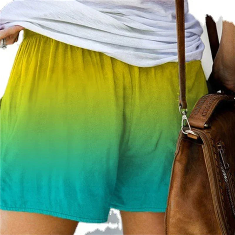 Women's Fashion Gradient Color Pocket Wide Leg Shorts - VAleG