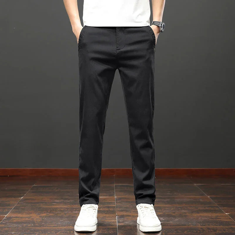 Tencel Lyocell Light And Easy To Care Slim-fitting Straight Pants Men's - VAleG