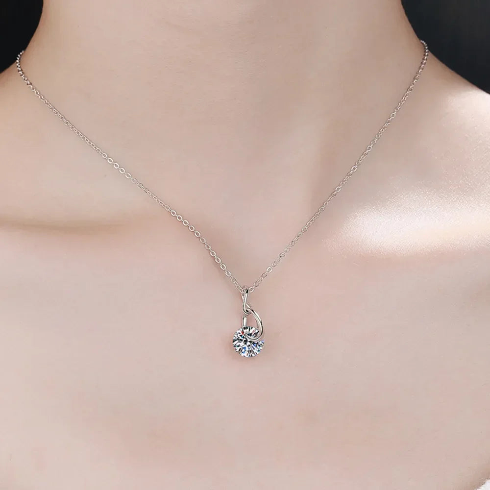 2 Carat Moissanite 925 Sterling Silver Necklace - VAleG