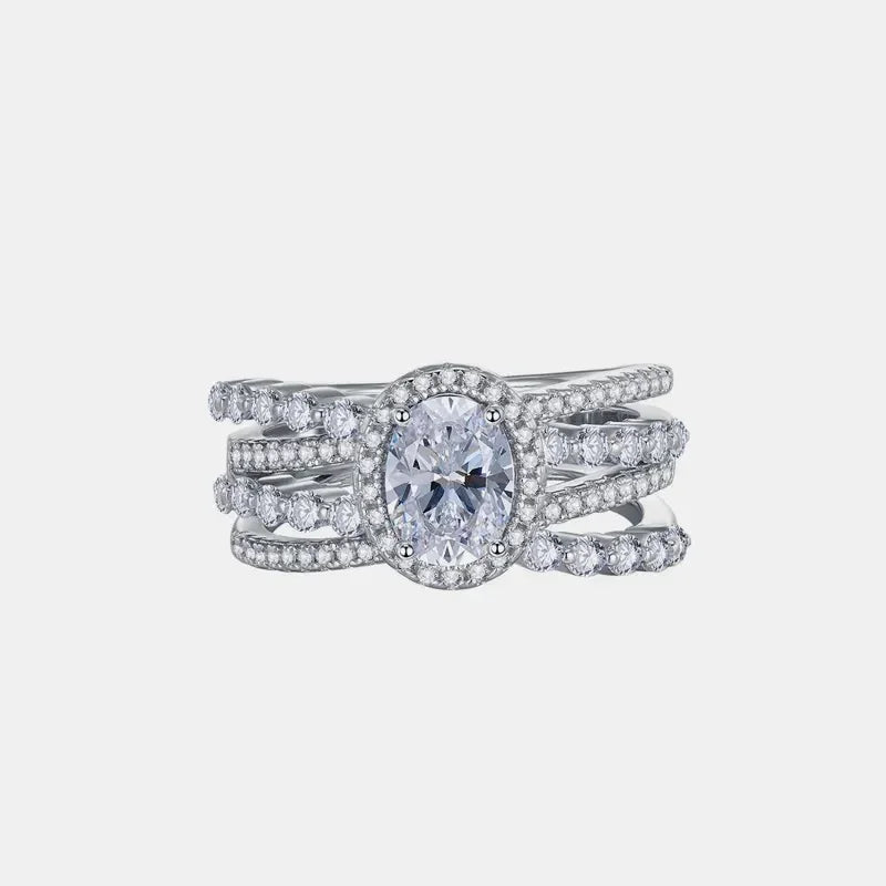 3 Carat Moissanite 925 Sterling Silver Layered Ring - VAleG